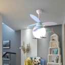 Creative Cartoon Ceiling Fan Light Modern LED Ceiling Mounted Fan Light for Bedroom