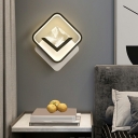 1 Light Wall Lighting Ideas Minimalist Style Square Shape Metal Sconce Light