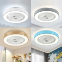 Round Flush Mount Fan Light Children's Room Style Acrylic Flush Mount Fan Lights for Bedroom