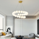 1 Light Pendant Lamp Contemporary Style Ball Shape Metal Hanging Ceiling Lights