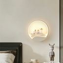 Round Sconce Light Contemporary Style Wall Sconce Lighting Acrylic for Living Room