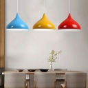 Industrial Simple Single Pendant Personality Multicolor Metal Hanging Lamp for Restaurant