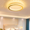 1 Light Close To Ceiling Fixtures Minimal Style Round Shape Metal Flushmount Lighting