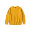 Original Men's Sweatshirt Solid Long-sleeved Relaxed Crew Collar Pullover Sweatshirt