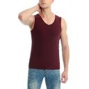 Fashionable Pure Color Tank V-Neck Sleeveless Slim Brushed Tank Top for Guys