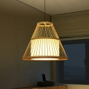 1 Light Ceiling Pendant Light Modern Style Cone Shape Rattan Hanging Lighting Fixtures