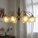 10 Light Pendant Chandelier Contemporary Style Flower Shape Metal Hanging Ceiling Light