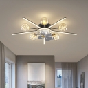 Acrylic Led Flush Mount Kid's Room Style Flush Mount Fan Lamps for Bedroom