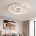 Acrylic Flush Fan Light Fixtures Contemporary Style Flush Fan Light for Living Room