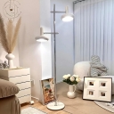 2 Light Contemporary Style Geometric Shape Metal Floor Standing Lamps