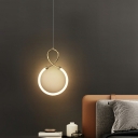 1 Light Minimalist Style Circle Shape Metal Pendant Light Fixtures