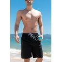 Hot Solid Color Pocket Designed Fitted Drawstring Waist Mid Rise Shorts for Men