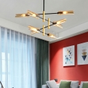 Nordic Creative Strip Glass Chandelier for Dining Room and Living Room