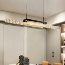 2 Lights Ultra Modern Style Rectangle Shape Crystal Ceiling Pendant Light
