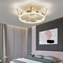 Metal Led Flush Mount Modern Style Flush Mount Fan Lamps for Bedroom