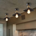 Industrial Vintage Metal Ceiling Mount Light Fixture Black for Living Room