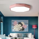 Nordic Creative Geometric Macaron Color LED Ceiling Lamp for Bedroom