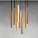 1 Light Contemporary Style Tube Shape Metal Hanging Pendant Lights