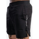 Men Modern Whole Colored Pocket Drawstring Waist Mid Rise Regular Fit Shorts