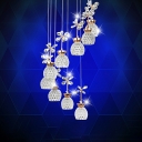 Light Luxury Art LED Crystal Hanging Lamp for Villas and Restaurants