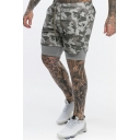 Men Sporty Camouflage Pattern Pocket Detailed Double Layer Drawcord Waist Shorts