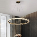 LED Crystal Chandelier Light Fixture Modern Round for Living Room