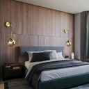 Minimalism Glass Flush Mount Wall Sconce Elegant for Bedroom