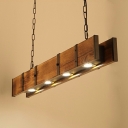 4 Light Industrial Style Rectangle Shape Metal Ceiling Pendant Light