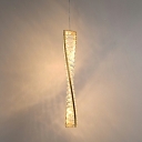 Modern Minimalist Strip Crystal Hanging Lamp for Bedroom and Bar