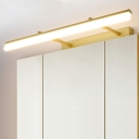 Modern Minimalist LED Retractable Vanity Lamp in Gold for Bathroom