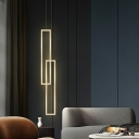 Modern Creative LED Rectangular Hanging Lamp for Living Room and Bedroom