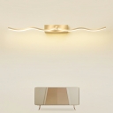 1 Light Minimalistic Style Wavy Shape Metal Wall Mounted Vanity Lights