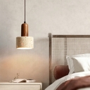Japanese Creative Retro Yellow Travertine Hanging Lamp for Bar and Bedroom
