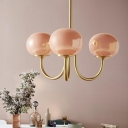 Glass Chandelier Pendant Light Minimalism with Globe Shade for Living Room