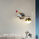 Creative LED Starry Sky Wall Light with Astronaut Model for Children's Room