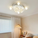 Nordic Light Luxury Glass Ball Starry Ceiling Light Fixture for Bedroom