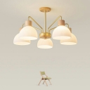 5 Light Minimalist Style Dome Shape Metal Ceiling Hung Fixtures