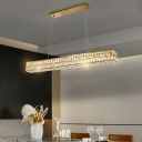 1 Light Minimalist Style Rectangle Shape Metal Island Pendant Lights