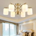 American Light Luxury Copper Glass Ceiling Lamp Bedroom and Living Room