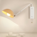 Creative Simple Extendable Wall Lamp in Wood Grain Color for Bedroom