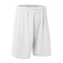 Men Casual Pure Color Elastic Waist Mid Rise Loose Fitted Shorts