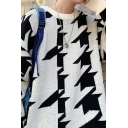 Leisure Men's Sweater Contrast Color Long Sleeve Round Neck Baggy Pullover Sweater