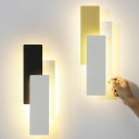 Modern LED Wall Sconce Lighting with Liner Metal Shade for Bedroom and Study
