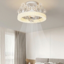 Nordic Minimalist LED Stepless Dimming Ceiling Mounted Fan Light for Bedroom and Children's Room