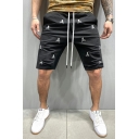 Trendy Skull Printed Pocket Designed Slimming Drawstring Waist Shorts for Men