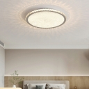 Modern Light Luxury Round Crystal Star Flushmount Ceiling Light in Chrome for Bedroom