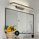 Modern Light Luxury Rectangular Crystal LED Vanity Light for Bathroom