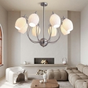 Metal and Glass Chandelier Lighting Fixtures Modern for Living Room