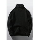 Guys Classic Sweater Whole Colored High Neck Long-sleeved Oversized Pullover Sweater