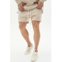 Stylish Boy's Solid Color Pocket Designed Drawstring Waist Loose Fitted Shorts